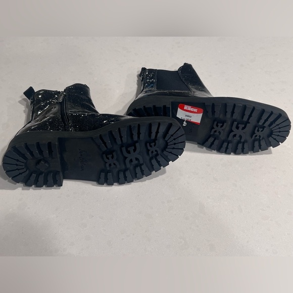 Sam Edelman Girls Black Glitter Laguna Chelsea Boot Combat Sz 4 New - Picture 7 of 7